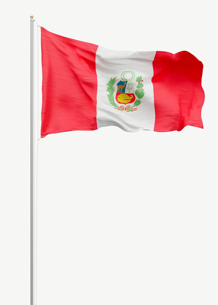 Flag of Peru collage element psd