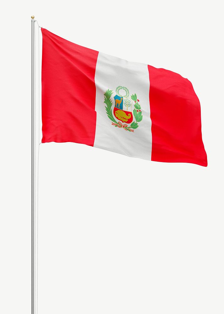 Flag of Peru collage element psd