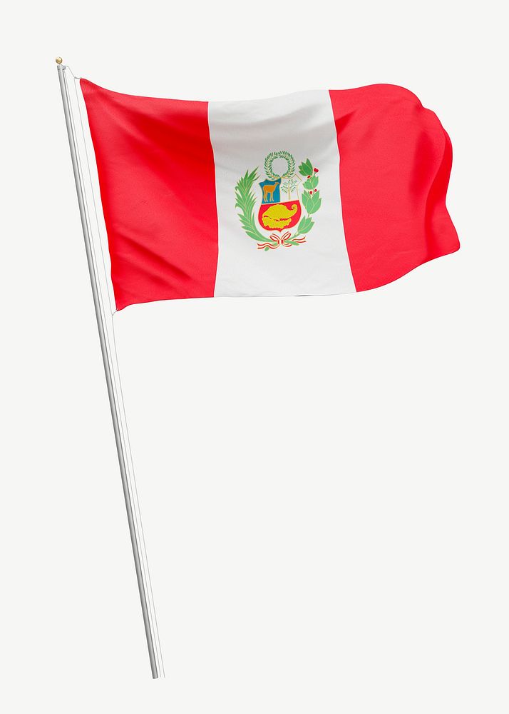 Flag of Peru collage element psd