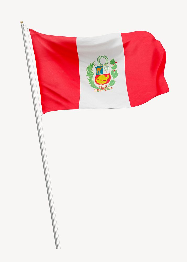 Flag of Peru on pole
