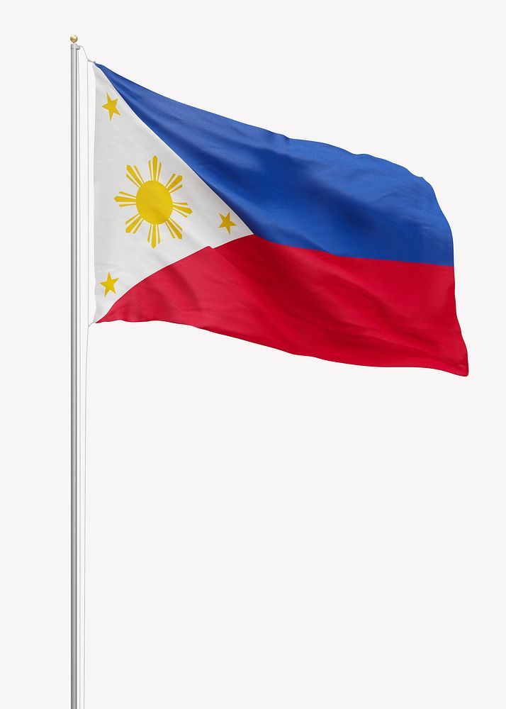 Flag of the Philippines on pole