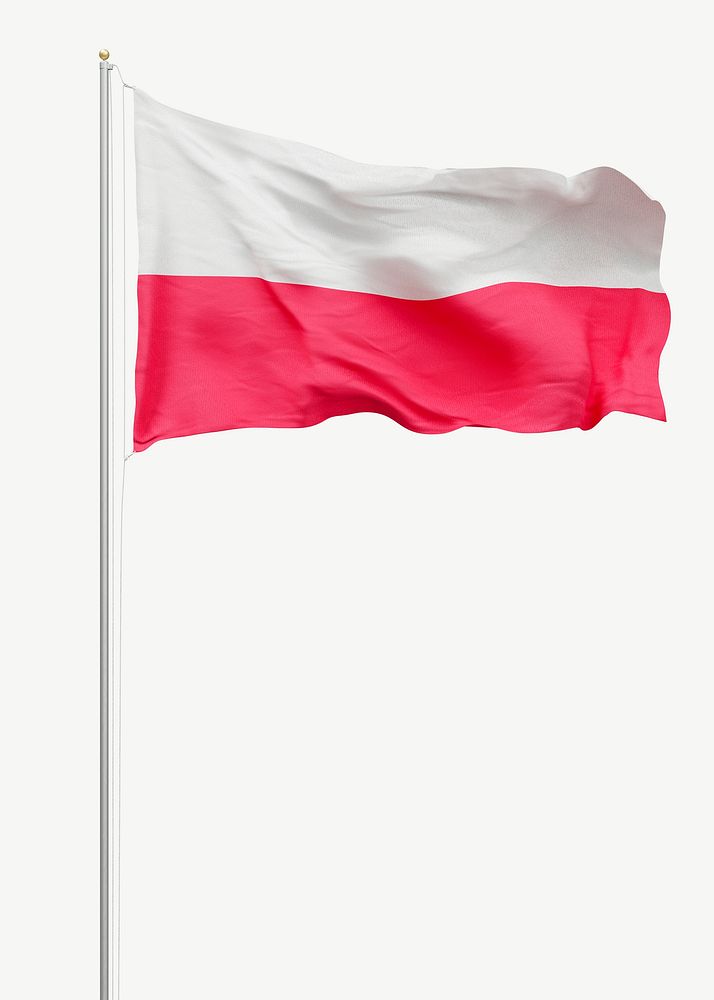 Flag of Poland collage element psd