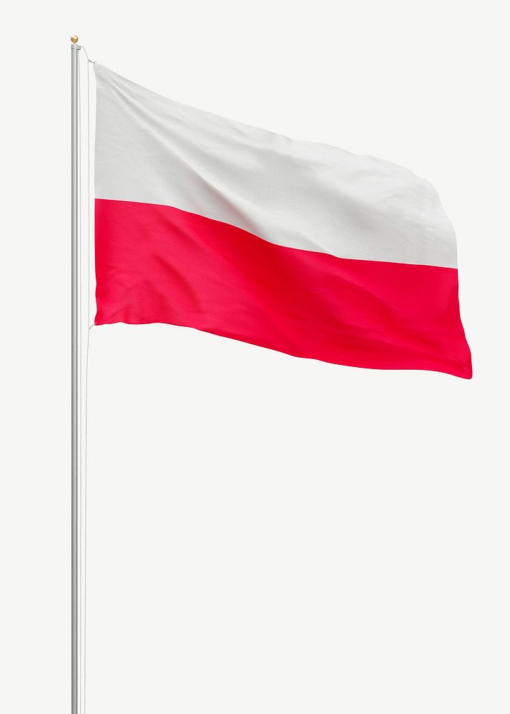 Flag of Poland collage element psd