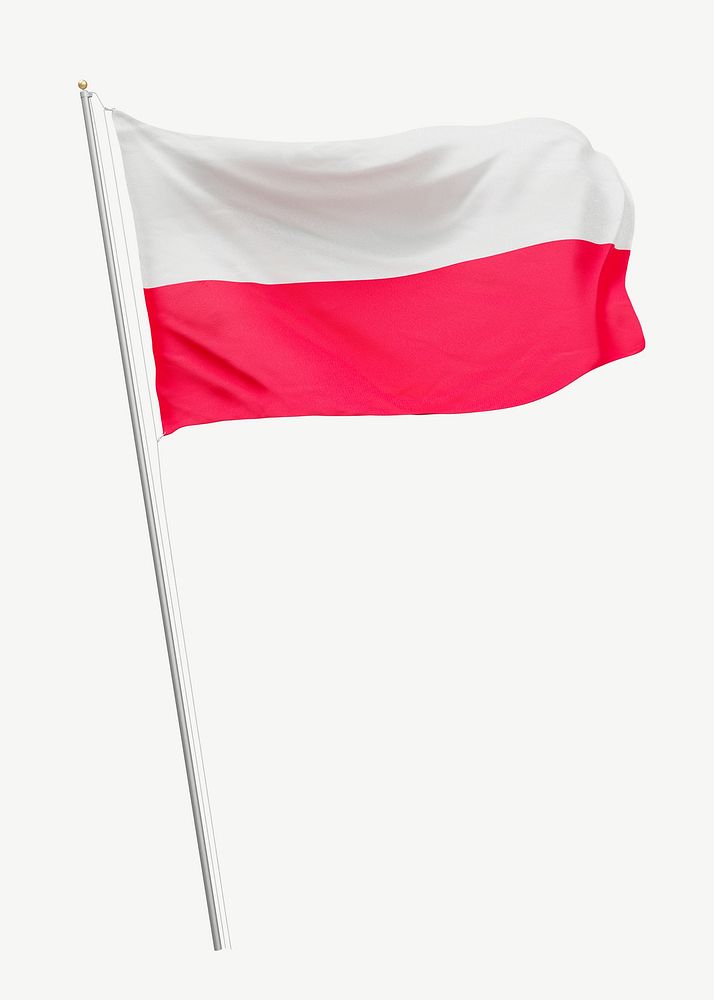 Flag of Poland collage element psd