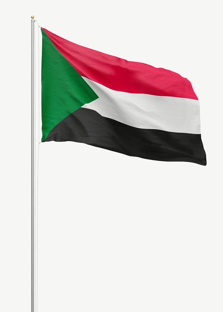 Flag of Sudan collage element psd
