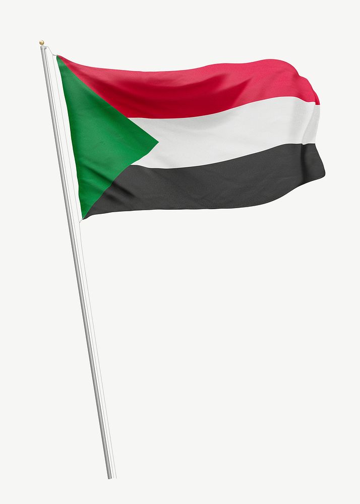 Flag of Sudan collage element psd