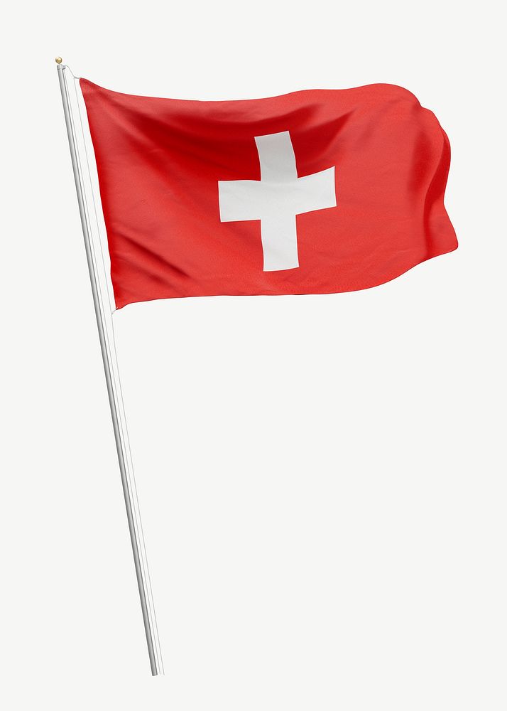 Flag of Switzerland collage element psd