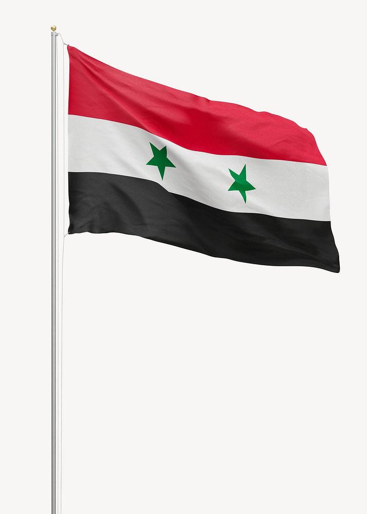 Flag of Syria on pole