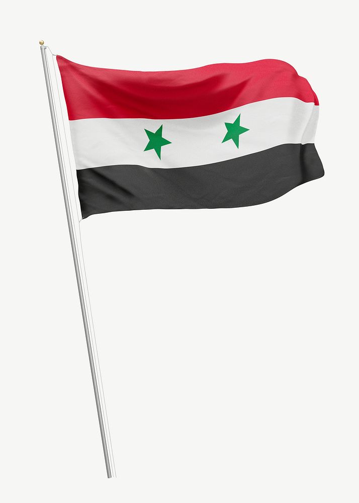 Flag of Syria collage element psd