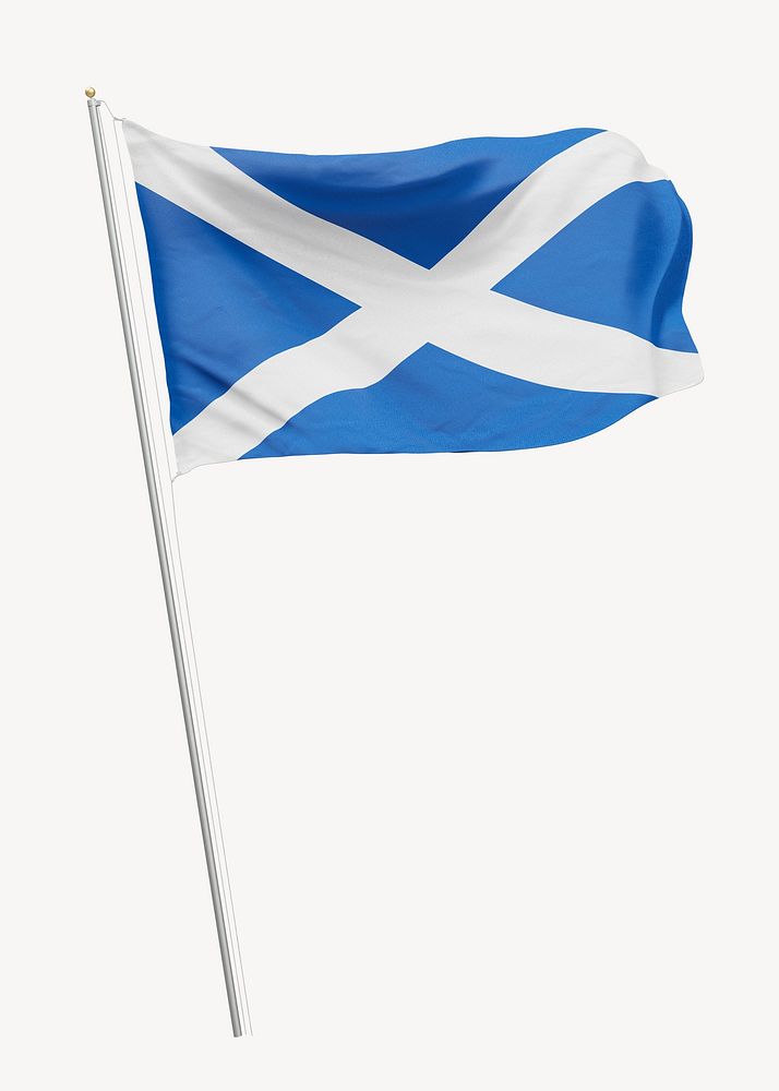 Flag of Scotland on pole