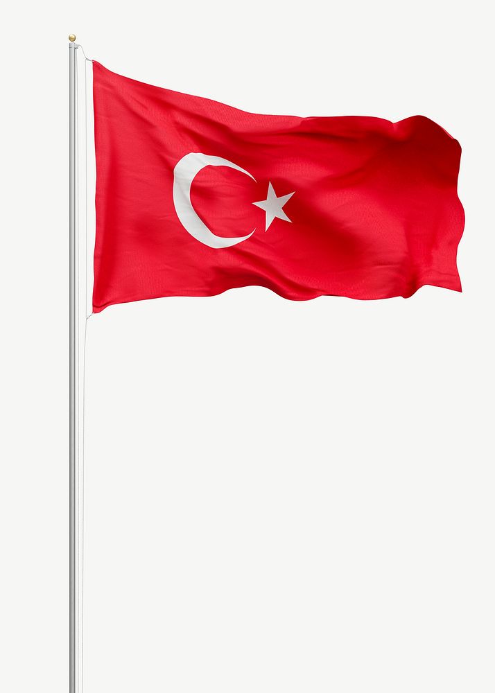 Flag of Turkey collage element psd