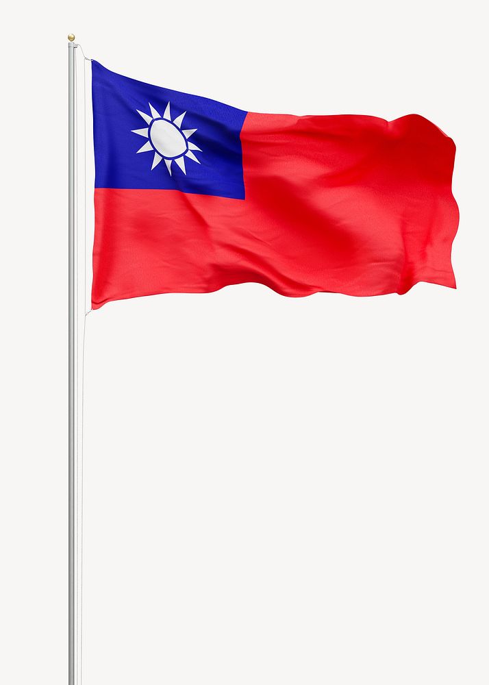 Flag of Taiwan on pole