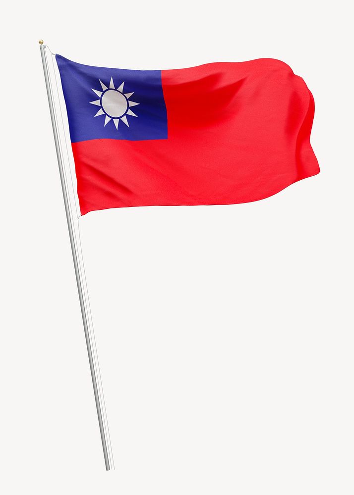 Flag of Taiwan on pole