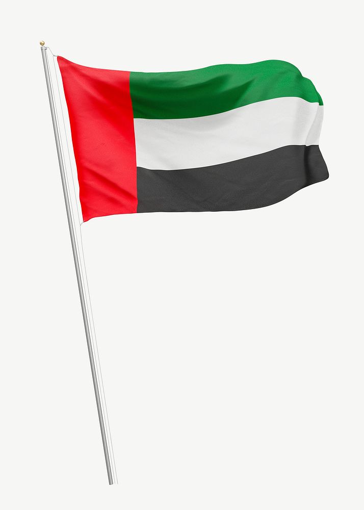 Flag of UAE collage element psd
