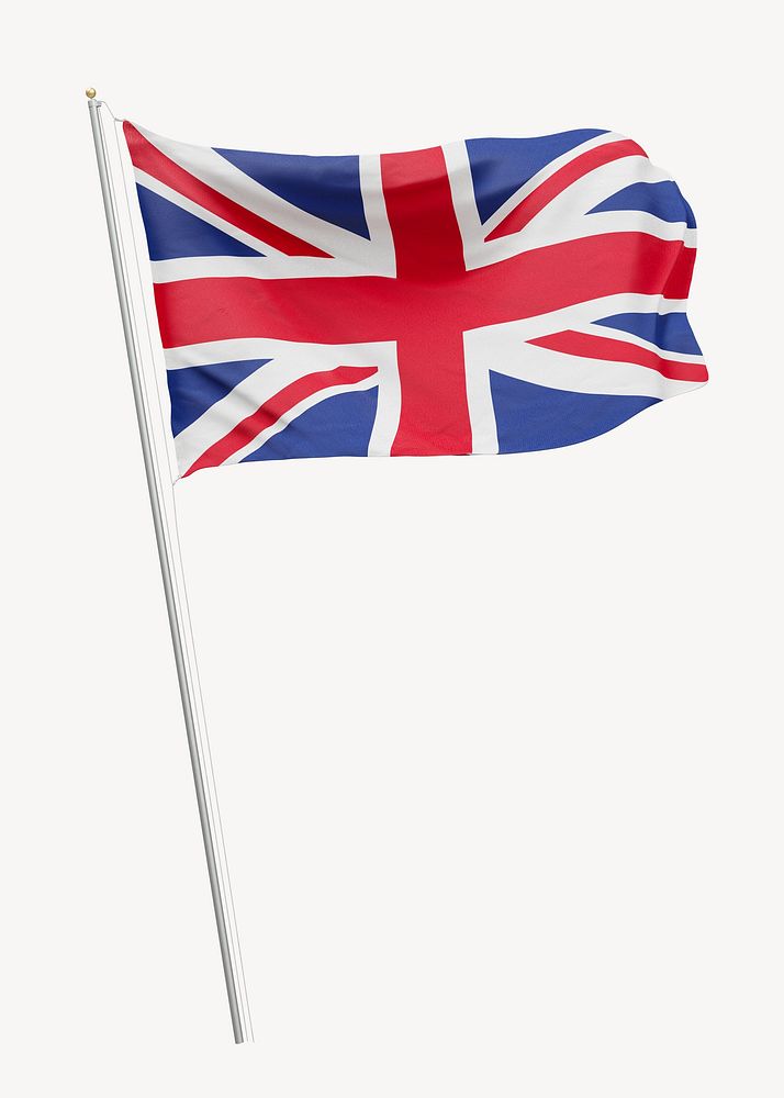 Flag of United Kingdom on pole