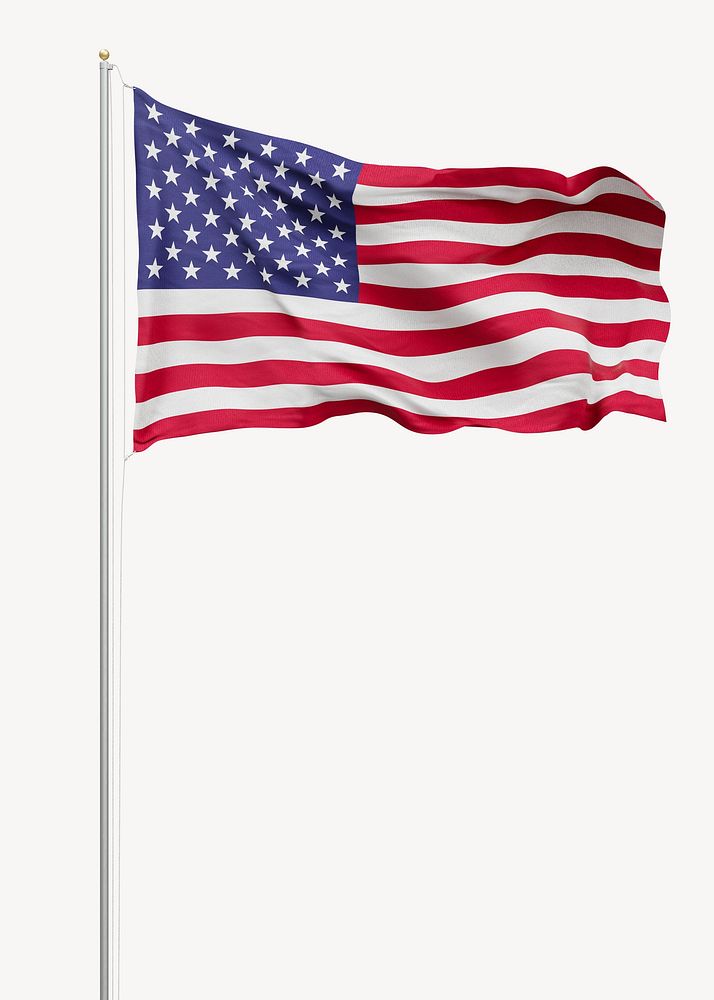 Flag of USA on pole