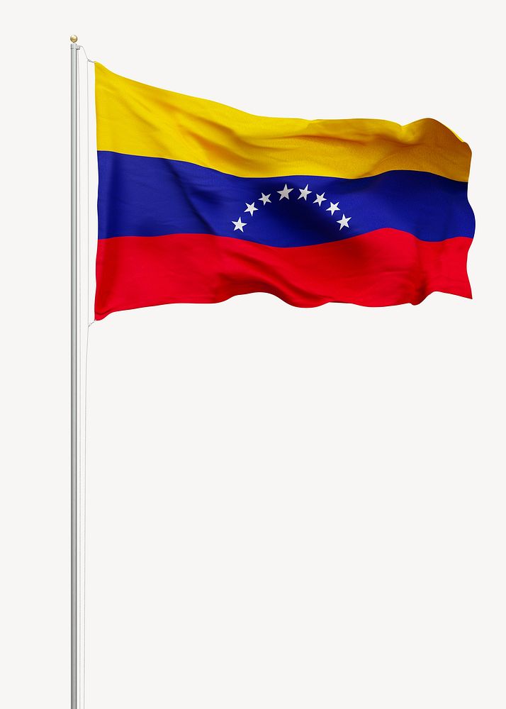 Flag of Venezuela on pole
