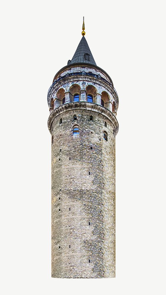 Galata Tower museum in Turkey collage element psd