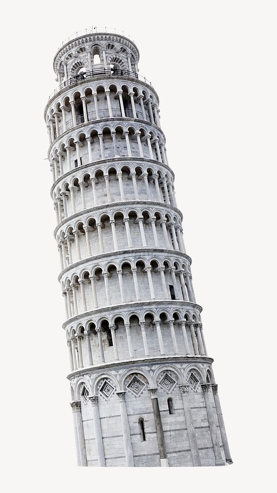 Leaning Tower of Pisa in Italy collage element psd