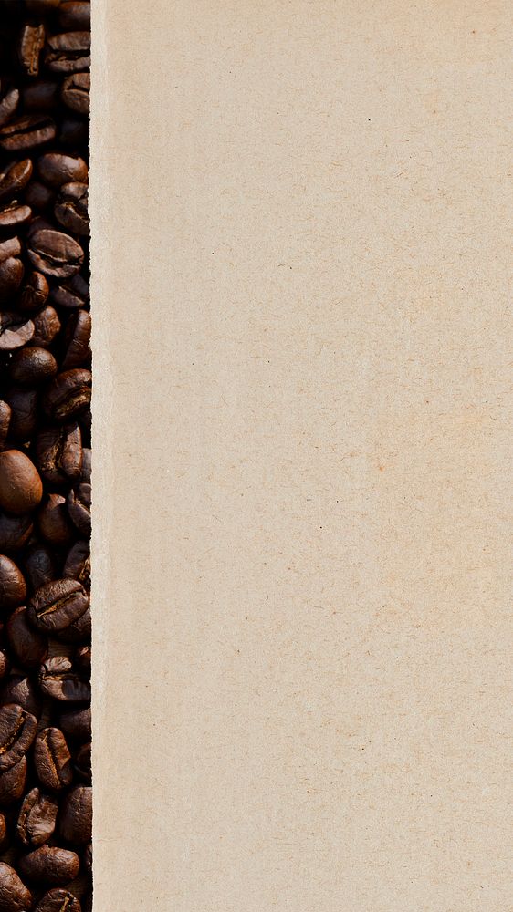 Coffee beans, beige iPhone wallpaper background