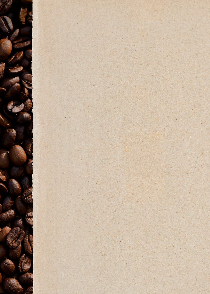 Coffee beans, beige background design