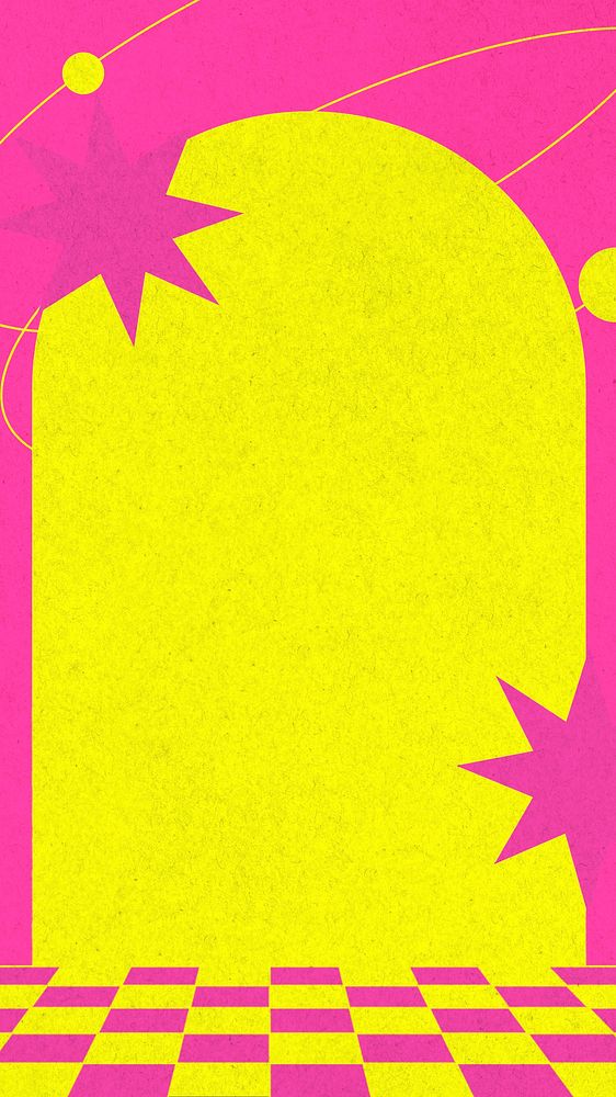 Retro yellow & pink iPhone wallpaper background