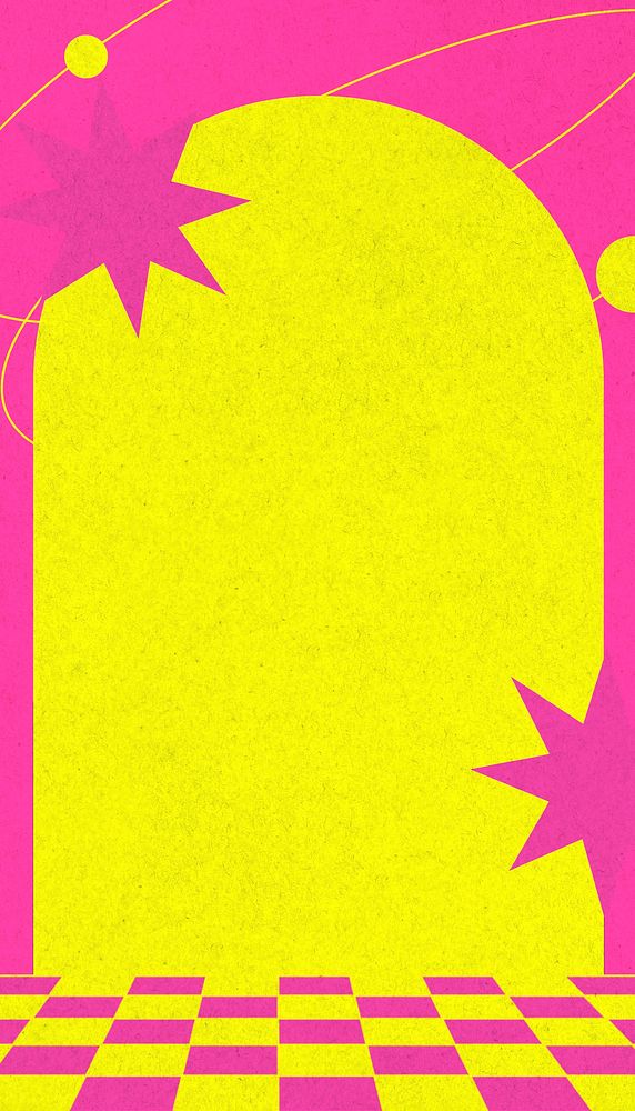 Retro yellow & pink iPhone wallpaper background