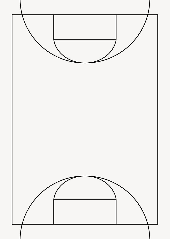 Basketball court outline, design element vector