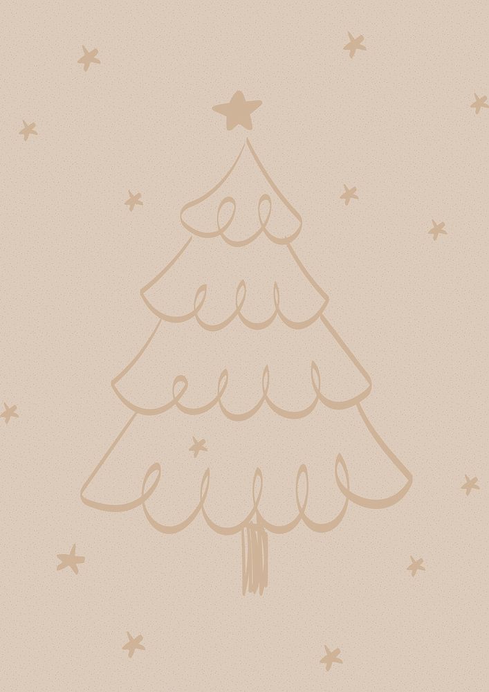 Christmas tree doodle background design