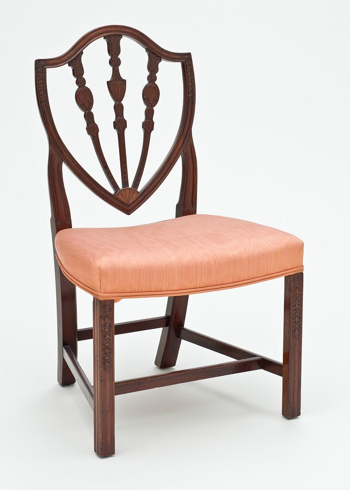 Shield-back Side Chair with Carved Flowers and Inlaid Patera by Steven Badlam
