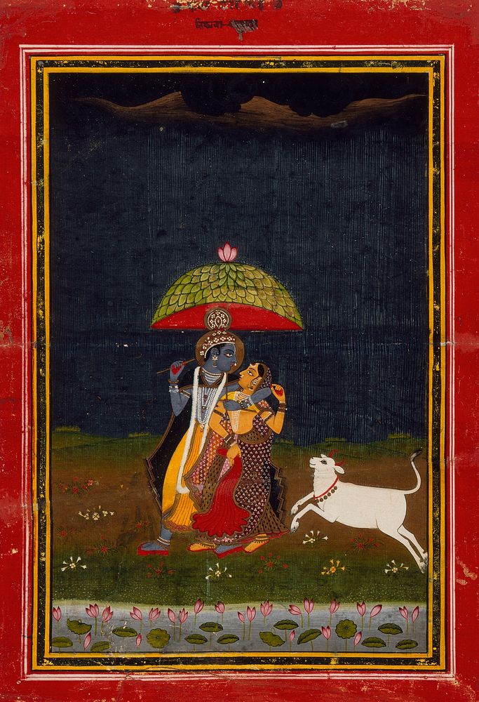 Krishna and Radha Strolling in the Rain