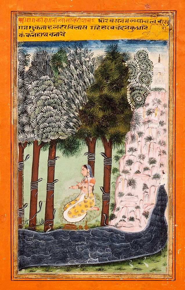 Asavari Ragini, Fourth Wife of Shri Raga, Folio from a Ragamala (Garland of Melodies)