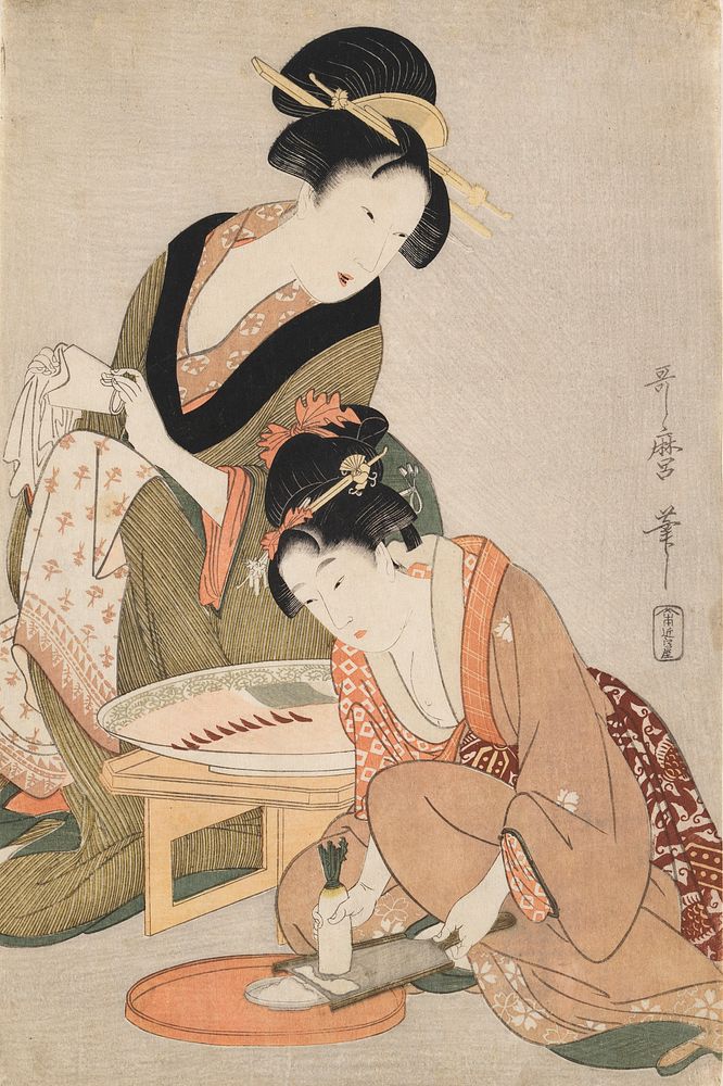 Preparing Raw Fish by Kitagawa Utamaro