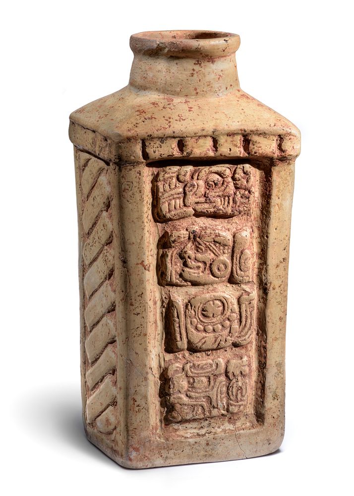Bottle with Woven Mat Emblem and Inscription