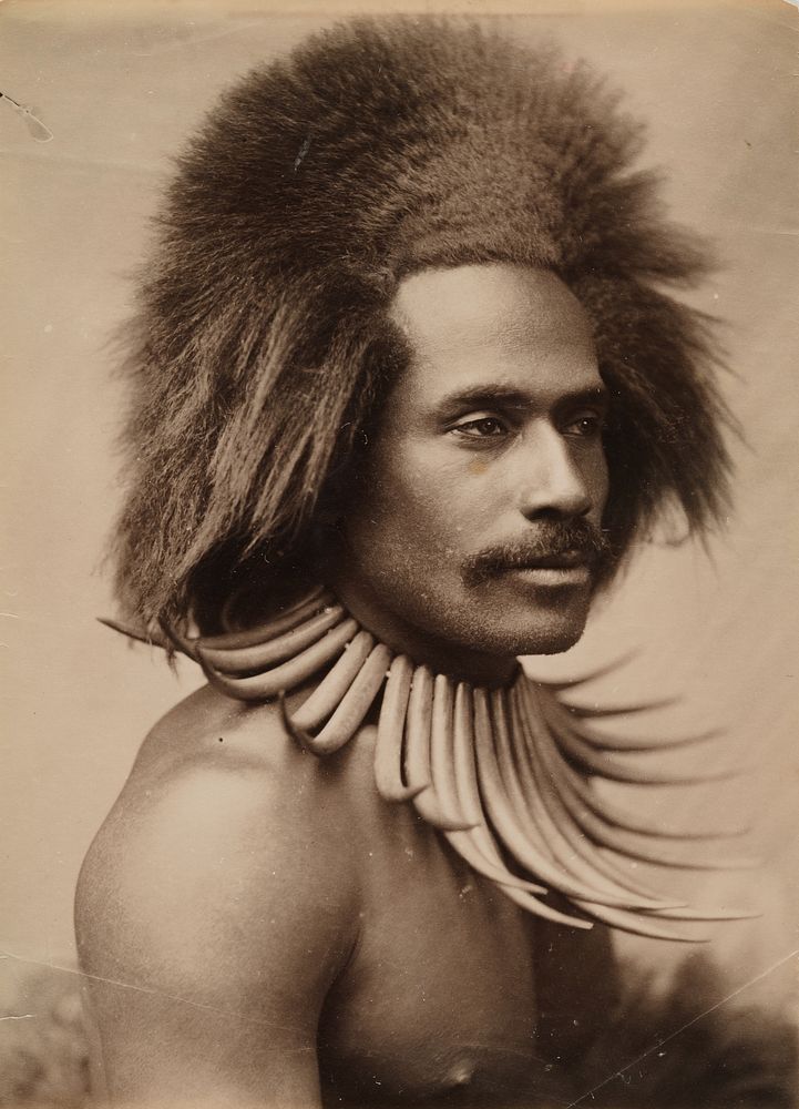 Fijian Warrior (with whale tooth necklace) by John William Waters