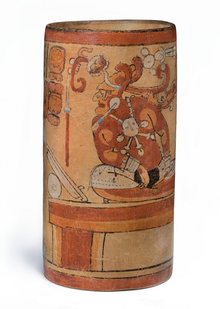Cylinder Vessel with Itzamnaaj and Vulture