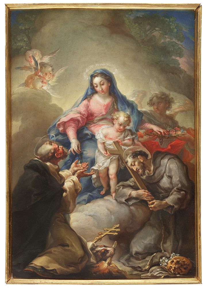 Virgin with St. Francis and St. Dominic by Vicente Lopez y Portana