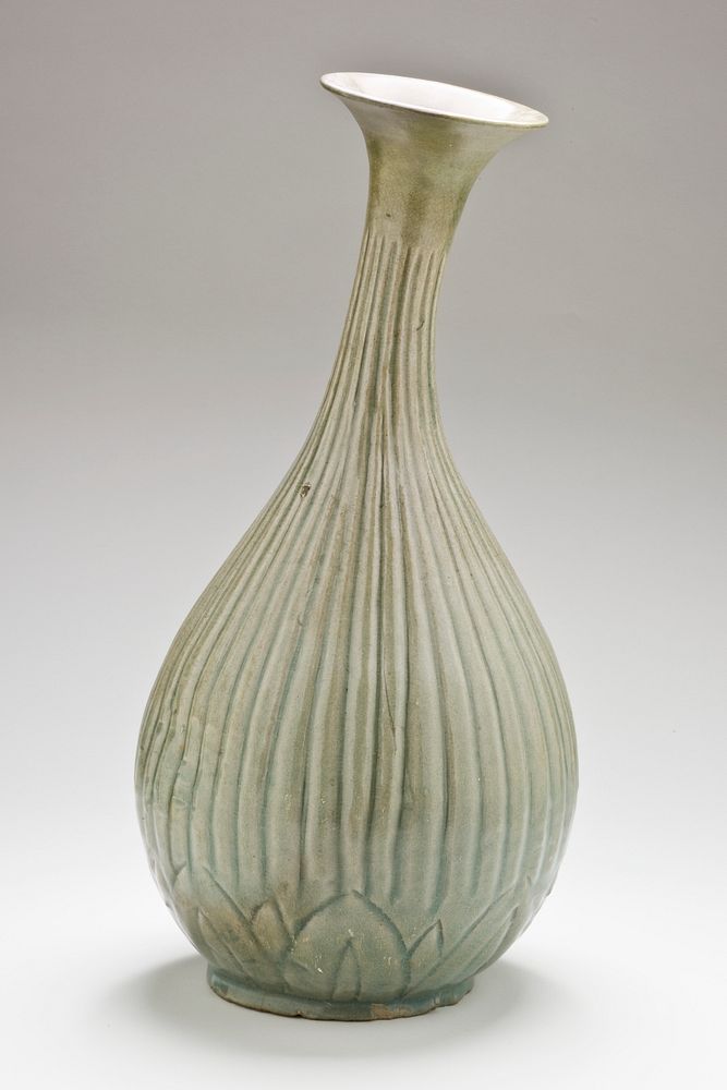 Bottle with Carved Bamboo Design