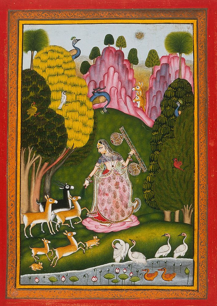 Todi Ragini, Second Wife of Hindol Raga, Folio from a Ragamala (Garland of Melodies)