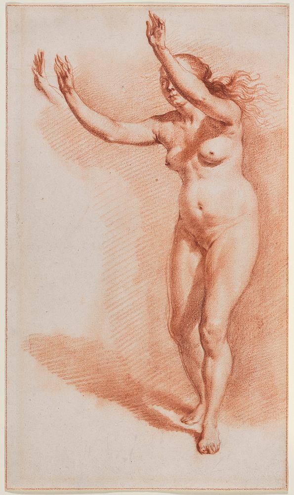 Standing Nude Woman with Upraised Arms by Adriaen van de Velde