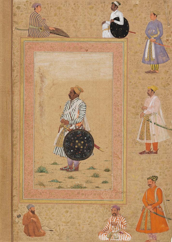 Rao Chattarsal of Bundi (?) (verso), Calligraphy (recto), Folio from the Late Shah Jahan Album by Balchand and Mir Ali