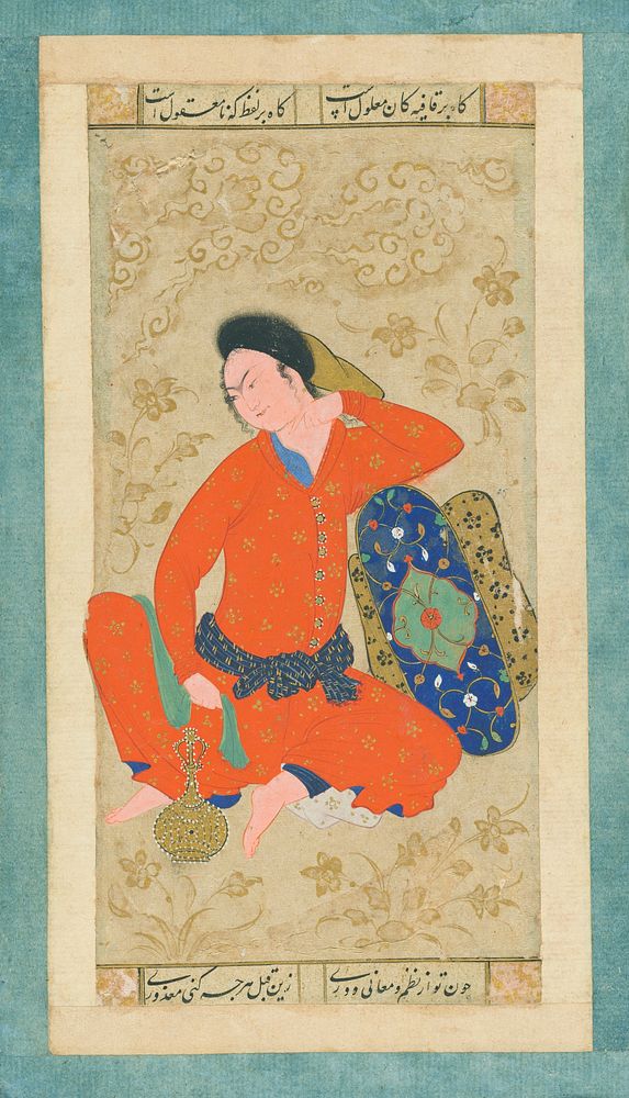 Seated Youth Leaning on a Bolster