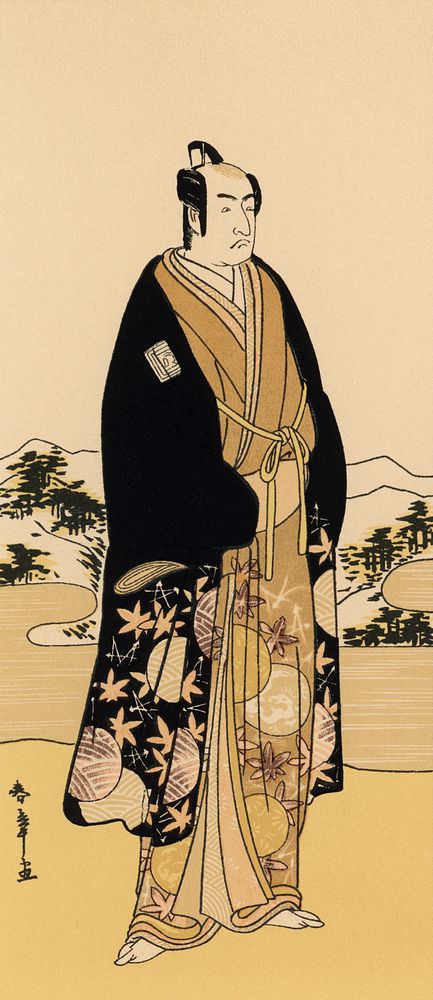 Taikomochi, Japanese man painting by G.A. Audsley-Japanese illustration. Public domain image from our own original 1884…