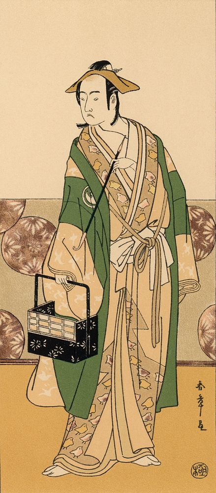 Taikomochi, Japanese man painting by G.A. Audsley-Japanese illustration. Public domain image from our own original 1884…