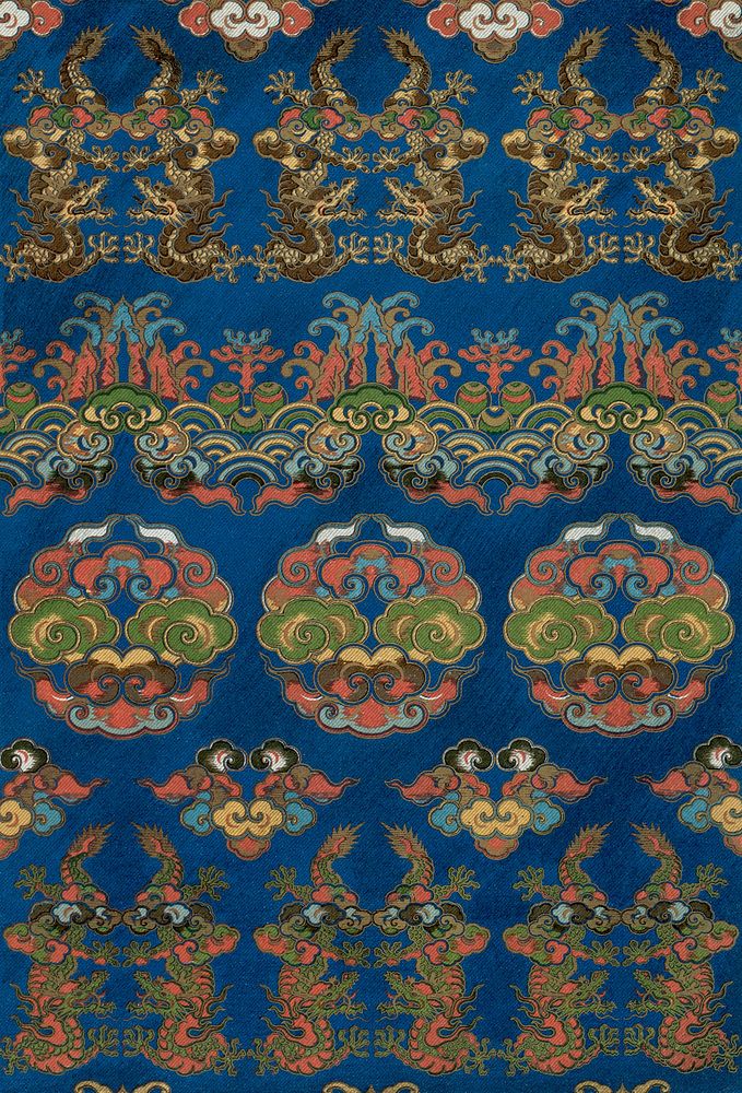 Blue fan pattern by G.A. Audsley-Japanese illustration. Public domain image from our own original 1884 edition of The…