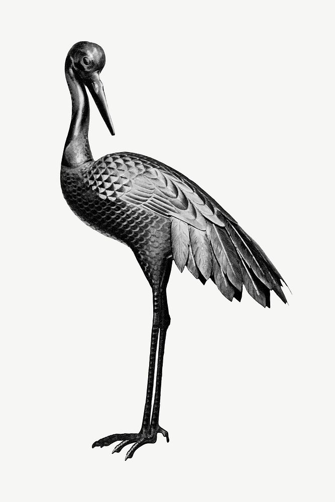 Sarus crane bird, by G.A. Audsley-Japanese illustration psd. Remixed by rawpixel.