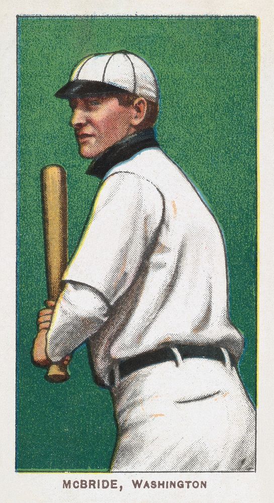 McBride, Washington, American League, from the White Border series (T206) for the American Tobacco Company (1909&ndash;1911)…