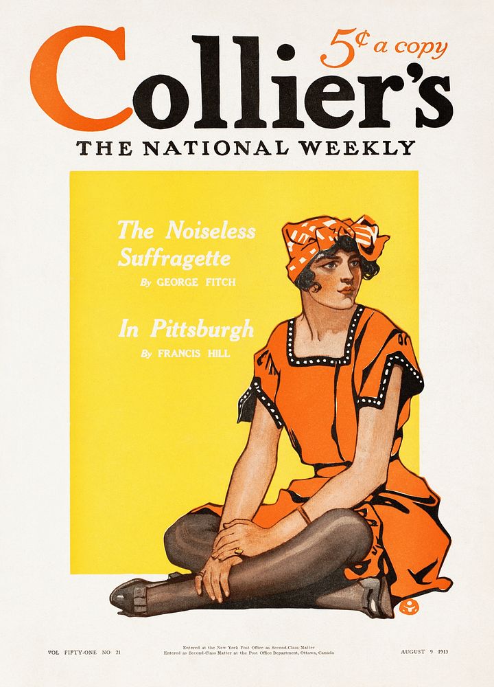 Collier's, the national weekly (1913) chromolithograph by Edward Penfield.  Original public domain image from Digital…