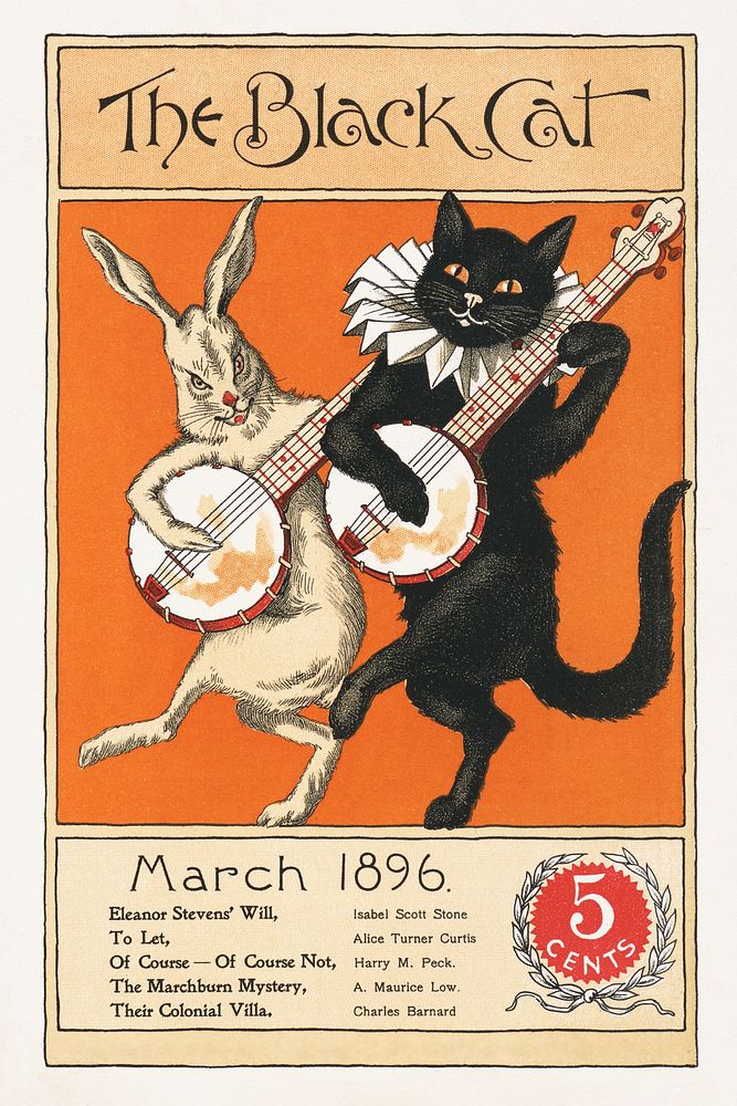 The Black Cat, March (1896) chromolithograph by Nelly Littlehale Murphy. Original public domain image from the Library of…