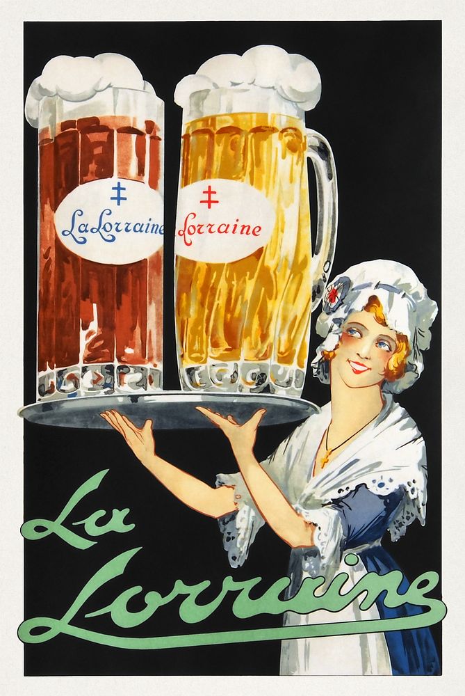 La Lorraine, European Beer Museum - beer advertising poster (2012) chromolithograph by AlfvanBeem. Original public domain…